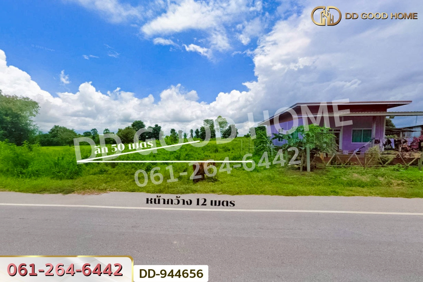 DD-944656 ที่ดินโนนสะอาด 66 ตร.ว.อุดรธานี ใกล้โรงเรียนบ้านหนองโก