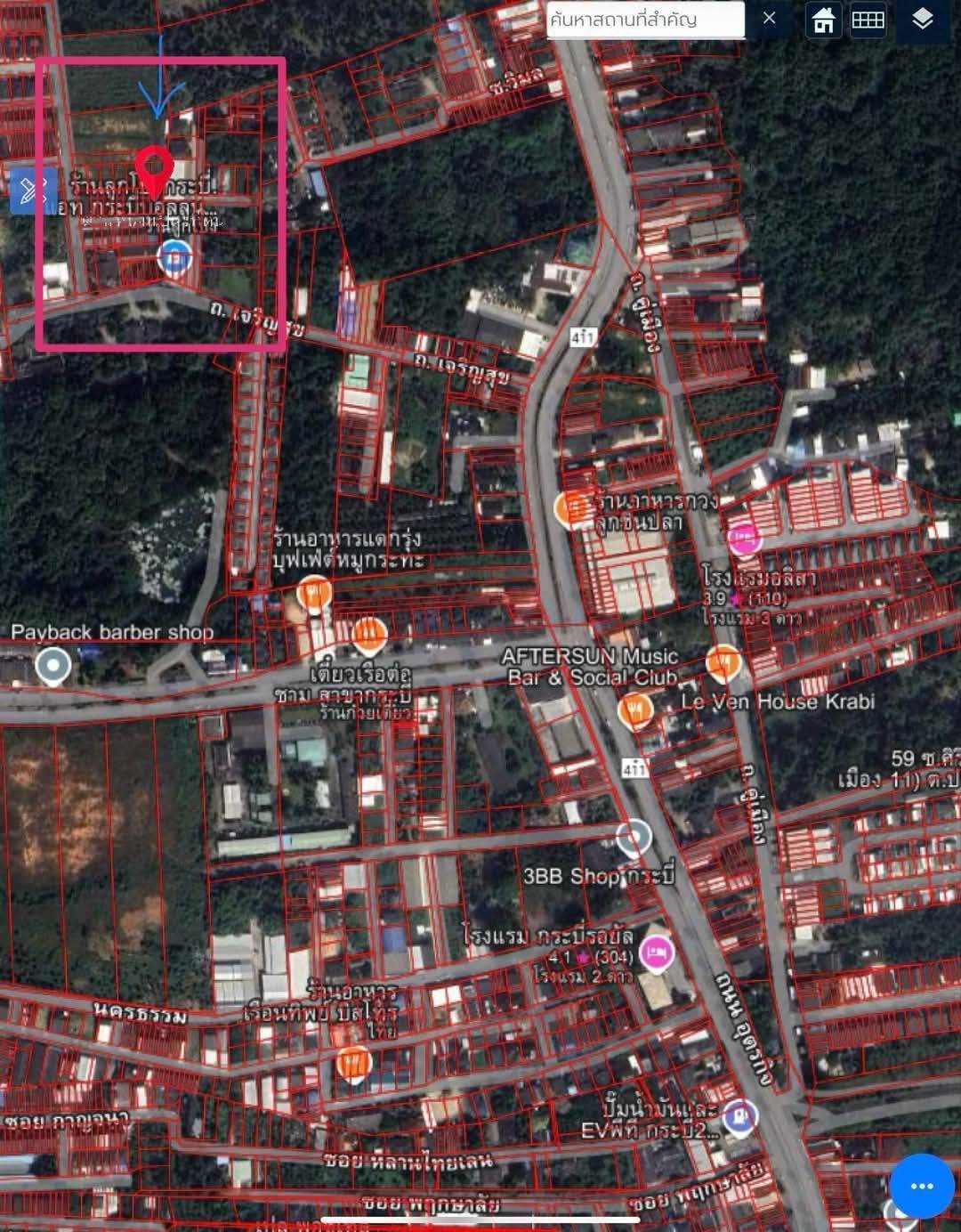 ขายทาวน์เฮ้าส์ชั้นเดียว 1 คูหา ใจกลางเมือง ทำเลดี จังหวัดกระบี่ 