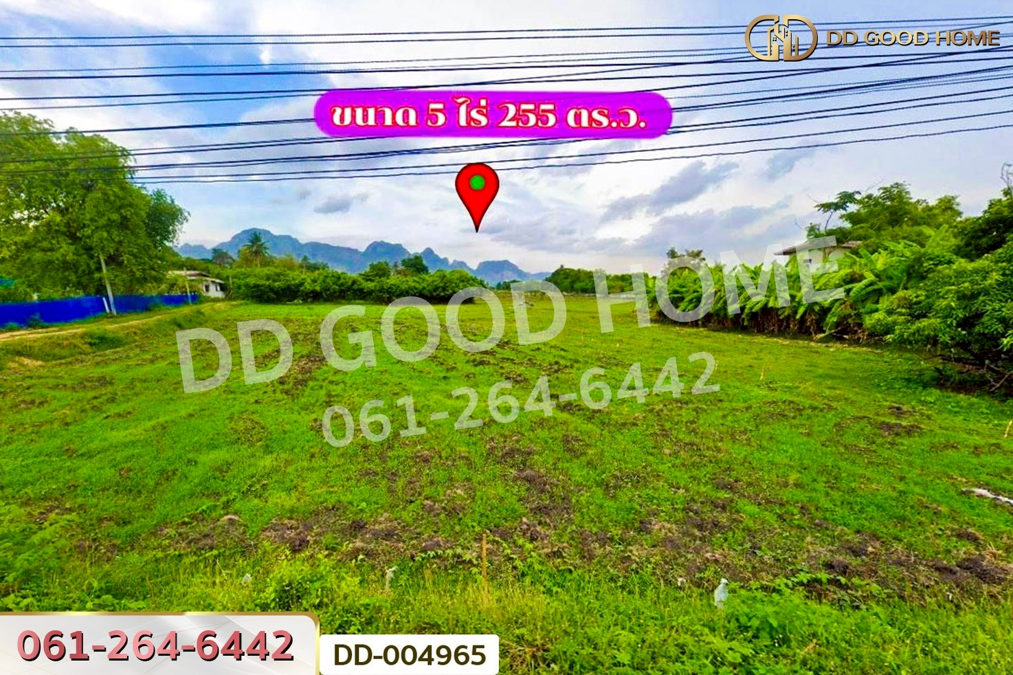 DD-004965 ที่ดินห้วยป่าหวาย 5 ไร่ 255 ตร.ว.พระพุทธบาท สระบุรี ใกล้สวนพฤกษศาสตร์พุแค