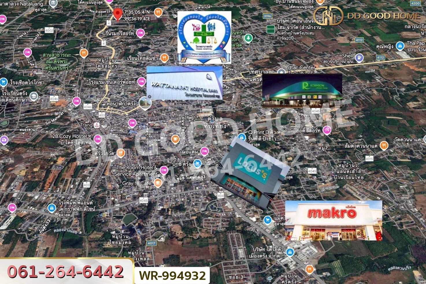 WR-994932 ที่ดินทับเที่ยง 154 ตร.ว. ตรัง ใกล้ โรบินสัน ไลฟ์สไตล์ ตรัง
