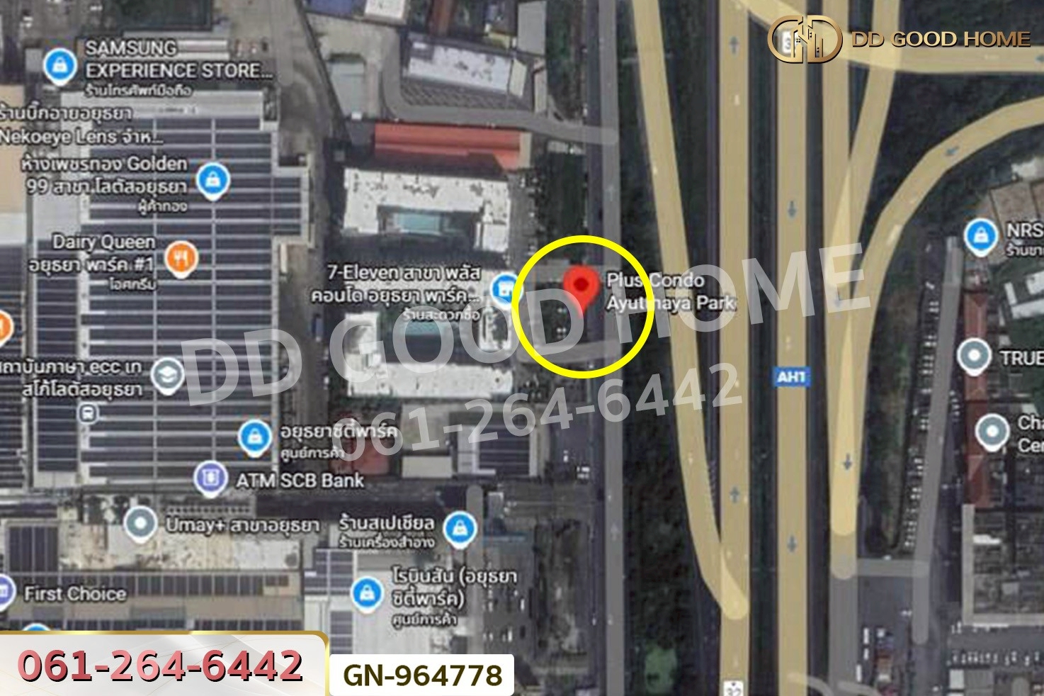 GN-964778 พลัสคอนโด อยุธยา พาร์ค ติด ถ.สายเอเชีย ใกล้อยุธยา ซิตี้พาร์ค