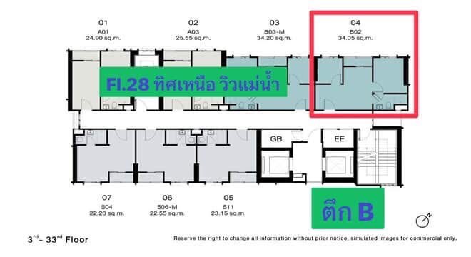 ขายดาวน์คอนโด โครงการ Nue Riverest ราษฎร์บูรณะ วิวแม่น้ำเจ้าพระยา กรุงเทพ