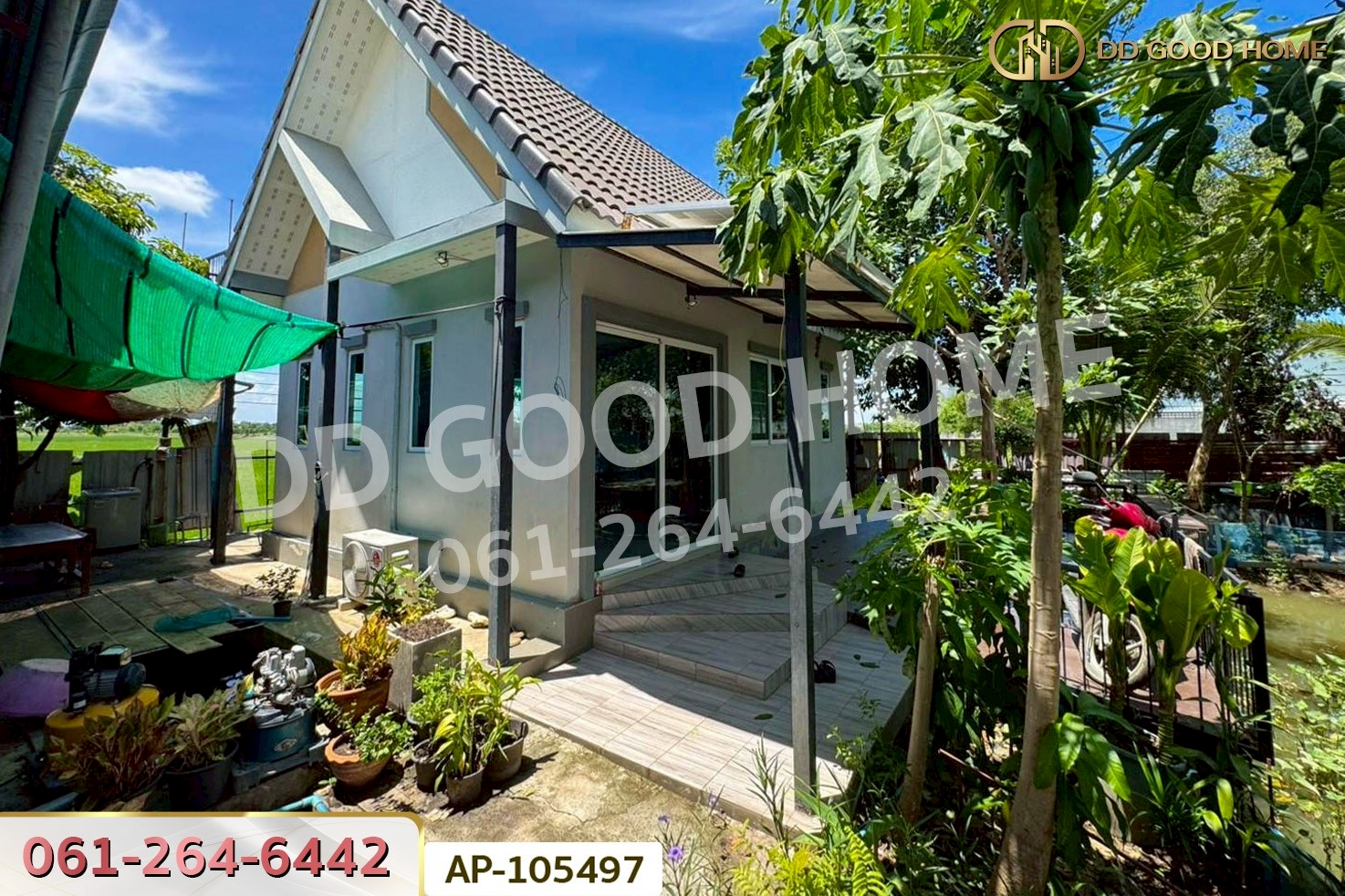 ที่ดินพร้อมสิ่งปลูกสร้าง 1 ไร่ 30 ตร.ว. ถ.เลียบคลองราษฎร์นิยม นนทบุรี ใกล้วัดคลองขวาง AP-105497