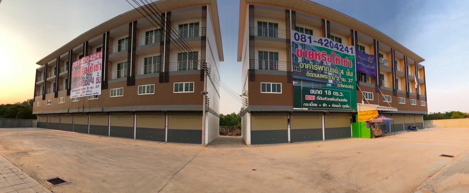 ขาย / ให้เช่า อาคารพาณิชย์ 4 ชั้น โครงการทรัพย์รุ่งเรือง ติดถนนพระราม 2 กม.36+800 จ.สมุทรสาคร