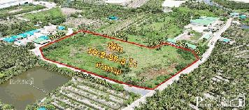 ที่สวย 10 ไร่เศษ หน้ากว้าง 148 ม. ติดถนน 3 ด้าน รถเทรลเลอร์ลุยสบาย ใกล้นิคมสมุทรสาคร พระราม 2