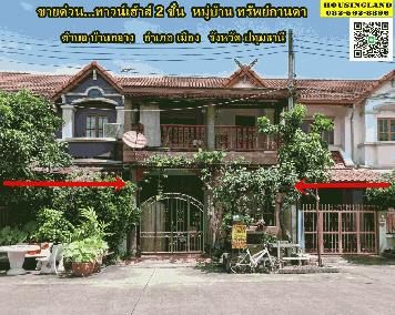 ขายบ้านทาวน์เฮ้าส์ 2 ชั้น หมู่บ้าน ทรัพย์กานดา ใกล้วัดศาลเจ้า วัดมะขาม  ตำบลบ้านกลาง อำเภอเมืองปทุม จังหวัดปทุมธานี  