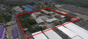 ขายที่ดิน ขนาด 7ไร่ พร้อมพื้นที่ใช้สอยลานคอนกรีตเต็มพื้นที่ มีโรงงาน โกดัง สำนักงาน อุปกรณ์และใบ รง.4 ครบถ้วน แถมติดถนน 2 ด้านในราคาที่เปล่า - KK1434S