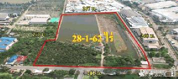 ขายที่สวยเด่น สร้างโรงงานได้ทุกประเภท หน้ากว้าง ขนาด 202 เมตร ขนาด 28 ไร่ 162 วา ติดคลอง ถนนกว้างใช้รถเทเลอร์ได้สะดวก ใกล้นิคมสมุทรสาคร - KK2602S