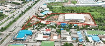ที่  7 ไร่เศษ ติดพระราม 2 หน้ากว้าง 83 ม. พร้อมโกดัง 2,000 ตร.ม. เยื้องไทยวัสดุ-มหาชัย