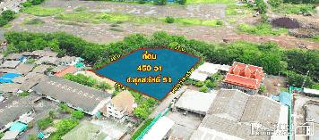 ที่ 450 วา สีม่วงแท้ 100 % ใจกลางสุขสวัสดิ์ 51 สร้างโรงงานได้ทุกประเภท เดินทางสะดวกใกล้วงแหวน 