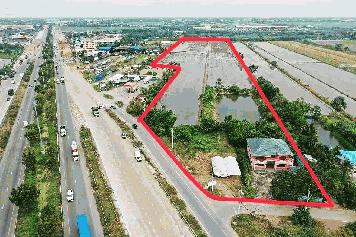 ขายด่วน!!  ที่ดินติดถนนหมายเลข9 กาญจนาภิเษก บางปะอิน-บางบัวทอง ฝั่งขาเข้าเชื่อมต่อราชพฤกษ์ตัดใหม่ปทุมธานี 