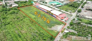 ขายที่สีม่วง ถมพร้อมใช้ 6 ไร่ สร้าง โรงงานใหญ่ ได้ทุกประเภท 7,000 ตร.ม. เทรลเลอร์เข้าออกสะดวก ใกล้ ถ . เศรษฐกิจเเละพุทธสาคร - KK5114S