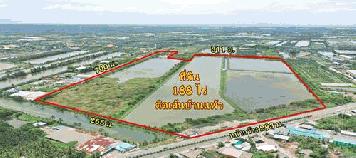 ขายที่ 188 ไร่ หน้ากว้าง เดินทางสะดวก ติด ถ.บ้านแพ้ว ใกล้ฝั่ง พระราม2 ใช้งานง่าย ติดถนนถึง 2 ด้าน - KK0871S