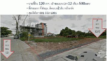 ขายที่ดิน ซ.บางปลา12 บางพลี 120ตรว ที่หัวมุม สวยหายาก 6ล้าน