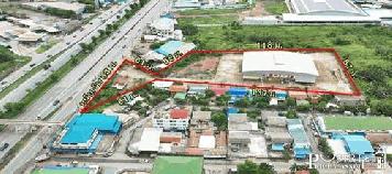 ที่ทำเลทอง 7ไร่เศษ ติด พระราม 2 หน้ากว้าง 83 ม. พร้อมโกดัง 2,000ตร.ม. เยื้อง ไทยวัสดุ-มหาชัย - KK3582S