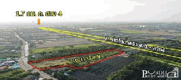 ขายที่ 10 ไร่เศษ ใกล้ ถ. ตัดใหม่พรานนก - สาย 4 ร่มรื่น ด้านหน้าติดคลองกว้างๆรับลมตลอดปี รถยนต์เข้าออกสบาย