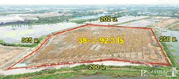 ที่สวย สร้างโกดัง 38 ไร่เศษ หน้ากว้างถึง 200 ม. ติดถนนที่รถเทรลเลอร์เข้าออก สบาย ใกล้ถนนบ้านแพ้ว พระราม 2 คุ้มค่ากว่าที่อื่นๆ 17% - KK1044S