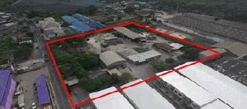 ขายที่ดิน 7ไร่ พร้อมพื้นที่ใช้สอย ลานคอนกรีตเต็มพื้นที่ มีโรงงาน โกดัง สำนักงาน อุปกรณ์และใบ รง.4 ติดถนน 2 ด้านในราคาที่เปล่า - KK1434S