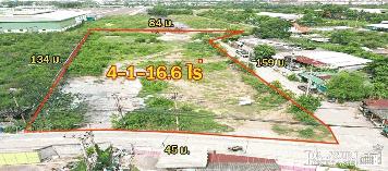 สร้างได้ทุกโรงงาน ที่สีม่วงแท้ 4 ไร่เศษ ถมพร้อมใช้ ติดถนน 2 ด้าน ใกล้ทั้งถนนพุทธสาครและถนนเศรษฐกิจ  KK5093S