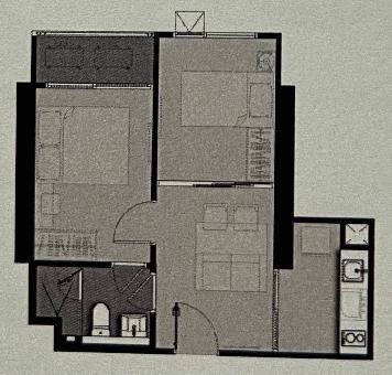 For Rent ให้เช่า Life Asoke Rama9 2นอน1น้ำ ชั้น10 35.69ตรม ระเบียงทิศเหนือ วิวไม่บล็อค