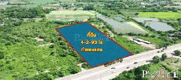 ให้เช่าที่ดิน 4.5 ไร่ เด่นติดถนน ทำเลดี ใช้งานได้หลากหลาย ย่านกำแพงแสน ติดถนนเส้นมาลัยแมน-สุพรรณบุรี - KK3791S