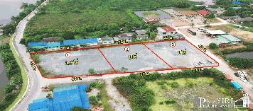 ที่สร้างโรงงาน 1-3.5 ไร่ ถมพร้อม รูปทรงสวย ติดถนน 3 ด้าน เดินทางสะดวกใกล้ถนนเศรษฐกิจเพียง 750 ม.