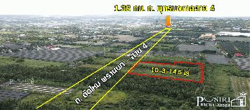 ที่ 10.3 ไร่ หน้ากว้าง 100 ม. ติด. ถนนตัดใหม่ พรานนก - สาย 4 เหมาะทำโครงการหมู่บ้าน ใกล้สาย 4 เพียง 1.38 กม. KK4618S