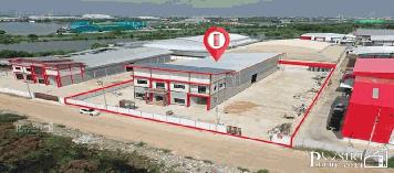 ใหม่กริบ โรงงานย่านพันท้าย 2.5 ไร่ พื้นที่ใช้สอย 1,280 ตร.ม. ขอใบ รง.4 ได้ เทรลเลอร์เข้าสะดวก พร้อมพื้นที่ต่อเติมได้อีกเพียบ  KK5379S