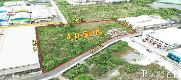สร้างโรงงานสวย ที่ 4 ไร่ หน้ากว้างเด่น 111 ม. เทรลเลอร์เข้าออกสะดวก ติดถนนซอยราษฏร์สามัคคี 5 ใกล้ถนนเศรษฐกิจเพียง 1.1 กม.  KK5119S