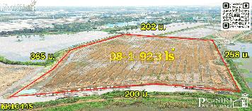 ที่สร้างโกดัง 38 ไร่เศษ หน้ากว้าง 200 ม. ติดถนนที่รถเทรลเลอร์เข้าออกสบาย ใกล้ถนนบ้านแพ้ว พระราม 2 คุ้มค่ากว่าที่อื่น 17%  KK1044S
