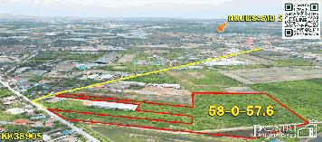 สุดยอดทำเลศักยภาพ ที่สวย 58 ไร่ ใกล้พระราม 2 สีม่วงแท้ 100% เหมาะทำโรงงาน โกดัง และศูนย์กระจายสินค้า  kk3890s