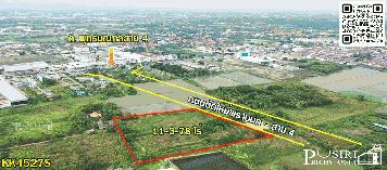 ที่เกือบ 12 ไร่  ติดแนว ถ.พรานนก-สายสี่ 120 ม. อนาคตดี ทำเลทองแห่งใหม่ KK4527S