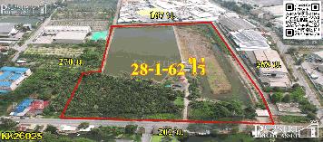ที่สวยเด่น สร้างโรงงานได้ทุกประเภท หน้ากว้าง 202 เมตร ขนาด 28 ไร่ 162 วา ติดคลอง ถนนกว้างใช้รถเทเลอร์ได้สะดวก นิคมสมุทรสาคร KK2602S