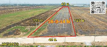 ที่สีม่วง ไทรน้อย นนทบุรี เกือบ 19 ไร่ ใช้เทรลเลอร์ได้สะดวก ครบครันไฟฟ้า 3 เฟส ท่อระบายน้ำ ราคาสุดคุ้ม  kk5097s