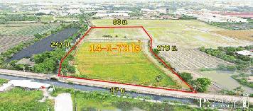 ทำกำไรได้มากกว่า 100 % ++ กับที่ทรงสวย 14 ไร่เศษ หน้ากว้าง 97 ม. ใกล้ ถ. ตัดใหม่ กัลปพฤกษ์ – พุทธสาคร KK5104S