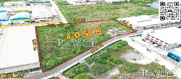 สร้างโรงงานสวย 4 ไร่ หน้ากว้างเด่น 111 ม. เทรลเลอร์เข้าออกสะดวก ติดถนนซอยราษฏร์สามัคคี 5 ใกล้ถนนเศรษฐกิจเพียง 1.1 กม. KK5119S