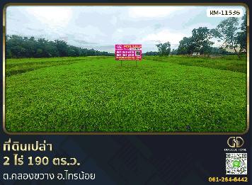 ที่ดินเปล่า 2 ไร่ 190 ตร.ว. ต.คลองขวาง อ.ไทรน้อย RM-11536