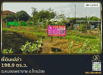 ที่ดินเปล่า 198.9 ตร.ว. ต.หนองเพรางาย อ.ไทรน้อย