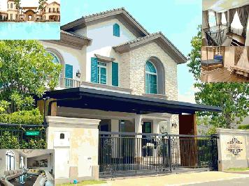 สุขาภิบาล5 MRTวัชรพล 3กม.เทพรักษ์ 112 ตรว. 4นอน จอดรถ5คัน  คฤหาสน์หรู 2ชั้น พหล-รามอินทรา พร้อมข้าอยู  รับคนจีน 