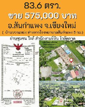 ที่ดินแบ่งขาย สันกำแพง เชียงใหม่ ซื้อขายจริงสาธารณูปโภคครบ
