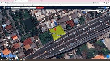 ขายที่ดินเปล่าติดถนนใหญ่ใต้สะพานพระราม 5 เนื้อที่ 226.4 ตร วา. ถนนนครอินทร์ ผังสีแดง ที่ถมแล้ว ที่ดินนนทบุรีราคาถูก