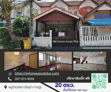 MH0021 ขายทาวน์เฮ้าส์ 2 ชั้น หมู่บ้านอิศรา ไทรม้า ท่าอิฐ ขนาด 20 ตรว 3นอน 2น้ำ ใกล้รถไฟฟ้าสายสีม่วง