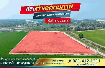 ขายที่ดินทำเลทอง ตำบลช่างเหล็ก อำเภอบางไทร  จ.พระนครศรีอยุธยา  