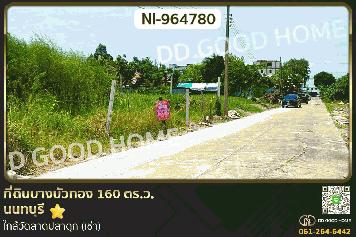 NI-964780 ที่ดินบางบัวทอง 160 ตร.ว. นนทบุรี ใกล้วัดลาดปลาดุก (เช่า)