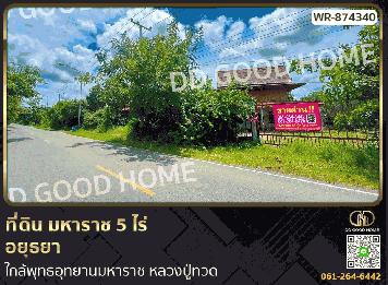 WR-874340 ที่ดิน มหาราช 5 ไร่ อยุธยา ใกล้พุทธอุทยานมหาราช หลวงปู่ทวด