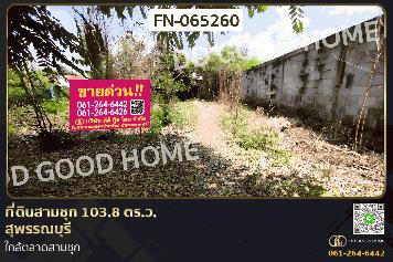 FN-065260 ที่ดินสามชุก 103.8 ตร.ว. สุพรรณบุรี ใกล้ตลาดสามชุก