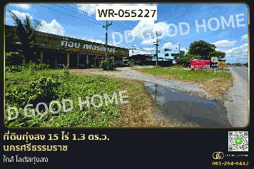 WR-055227 ที่ดินทุ่งสง 15 ไร่ 1.3 ตร.ว. นครศรีธรรมราช ใกล้ โลตัสทุ่งสง