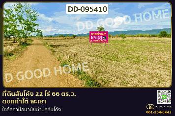 ที่ดินสันโค้ง 22 ไร่ 66 ตร.ว. ดอกคำใต้ พะเยา ใกล้สถานีอนามัยตำบลสันโค้ง DD-095410